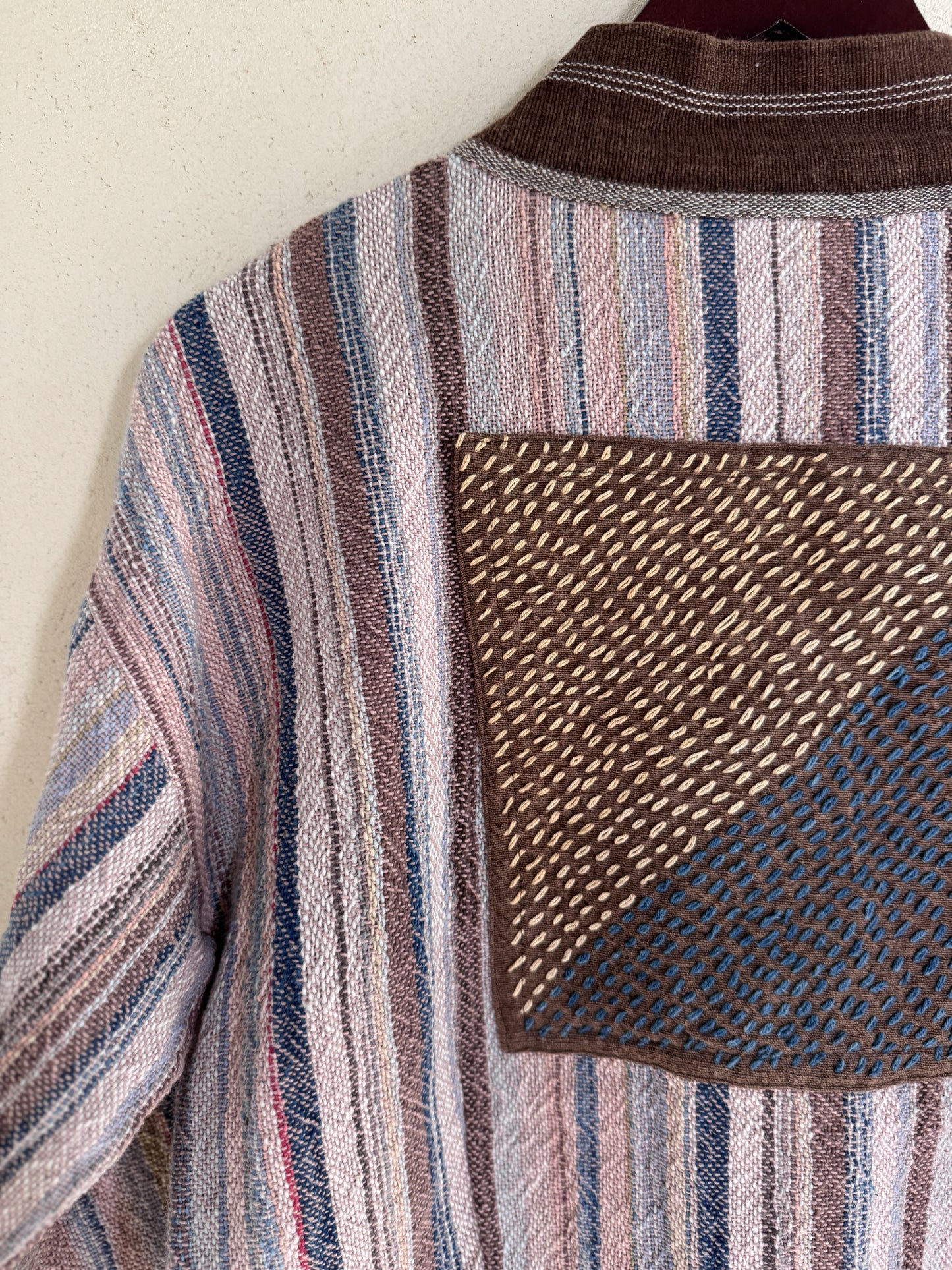 Handmade Thai Patchwork Jacket | Embroidered Cotton Kimono-Style Outerwear