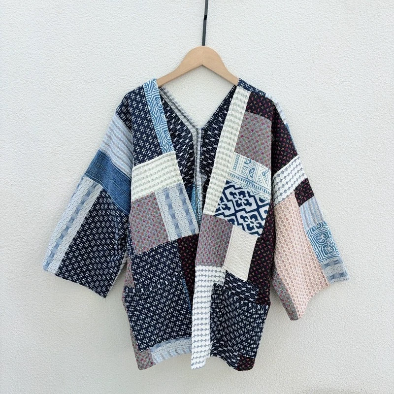 Handwoven Patchwork Kimono Jacket | Handmade in Thailand | One-of-a-Kind Unisex Layer