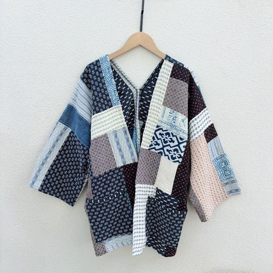 Handwoven Patchwork Kimono Jacket | Handmade in Thailand | One-of-a-Kind Unisex Layer