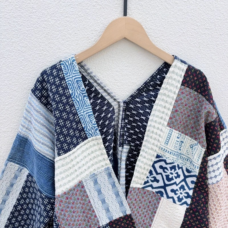 Handwoven Patchwork Kimono Jacket | Handmade in Thailand | One-of-a-Kind Unisex Layer