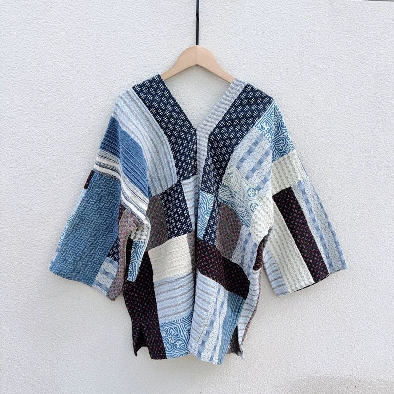 Handwoven Patchwork Kimono Jacket | Handmade in Thailand | One-of-a-Kind Unisex Layer