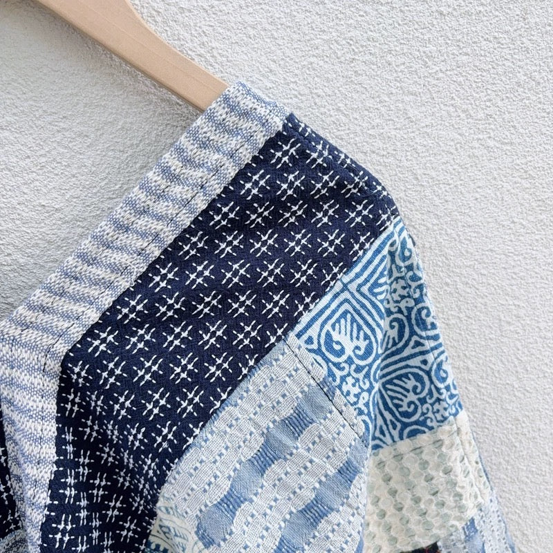 Handwoven Patchwork Kimono Jacket | Handmade in Thailand | One-of-a-Kind Unisex Layer