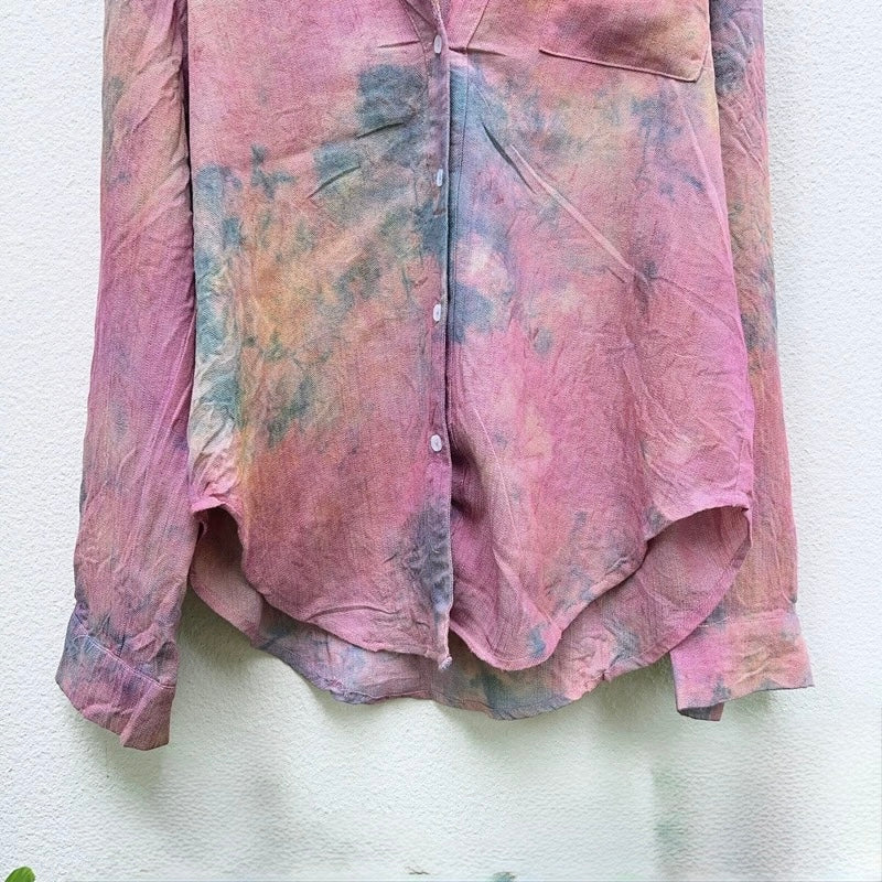 Botanical Dyed Tencel Linen Shirt | Handmade | One-of-a-Kind