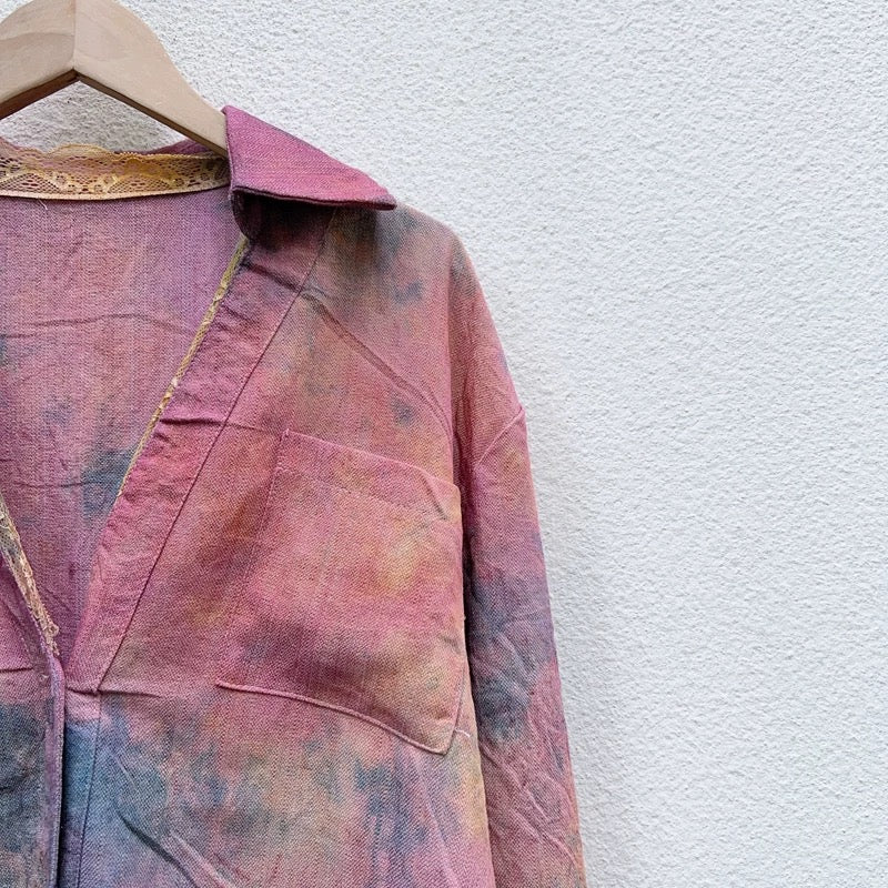 Botanical Dyed Tencel Linen Shirt | Handmade | One-of-a-Kind