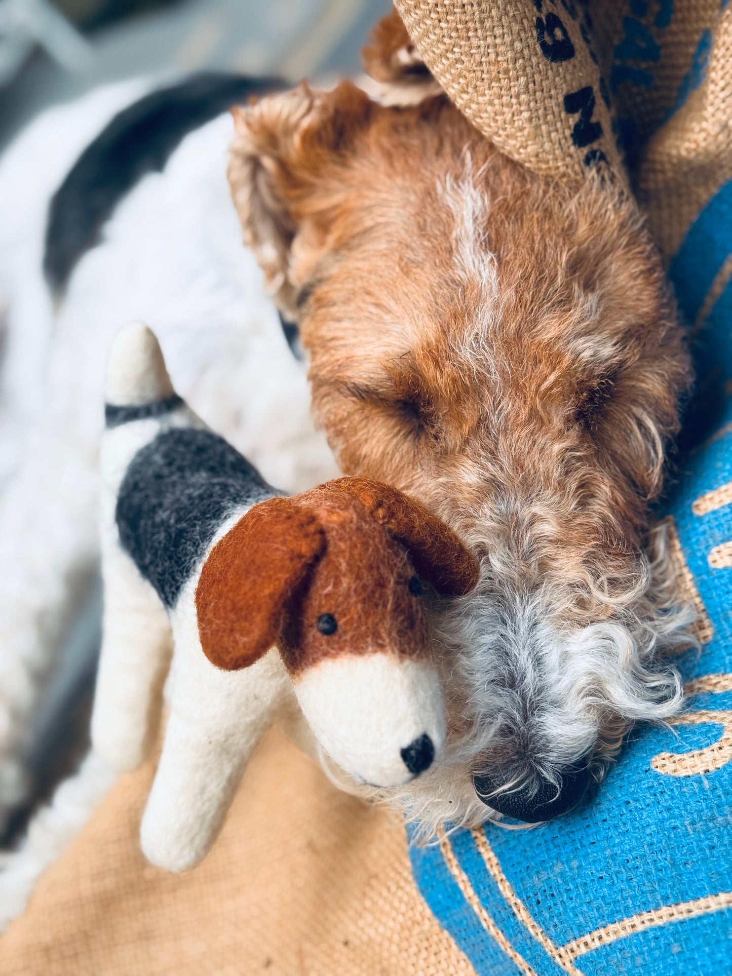 🐶 Handmade Felted Wool Wire Fox Terriers – 3 Sizes