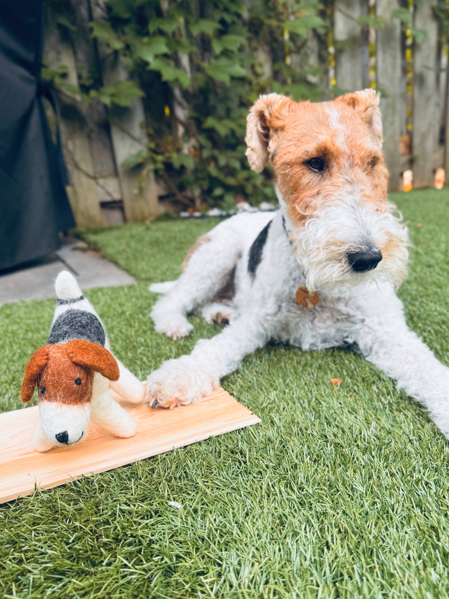 🐶 Handmade Felted Wool Wire Fox Terriers – 3 Sizes