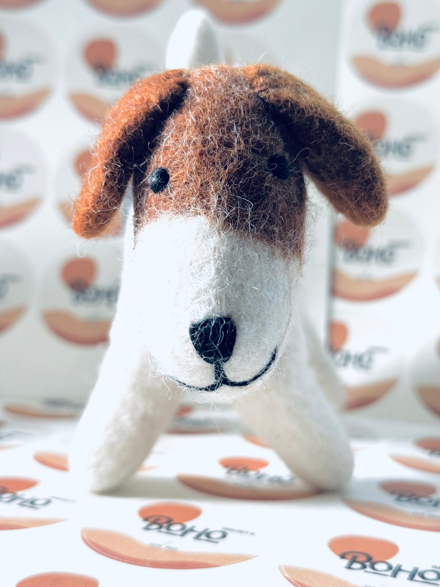 🐶 Handmade Felted Wool Wire Fox Terriers – 3 Sizes