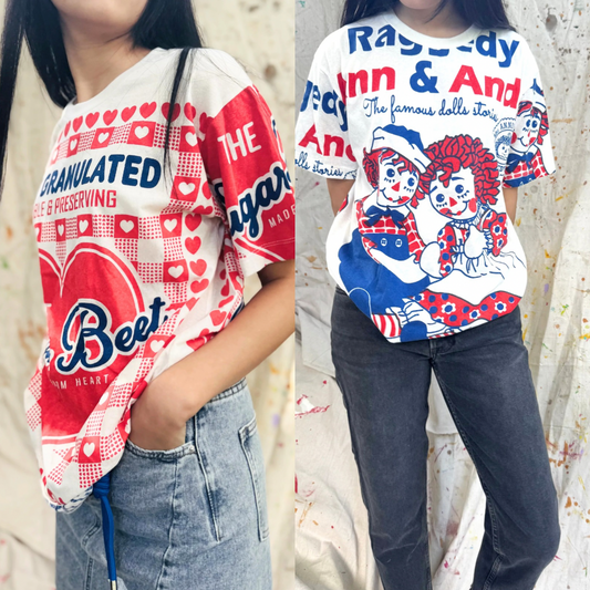 Vintage Retro Graphic Tee – Sugar Beet & Raggedy Ann Edition