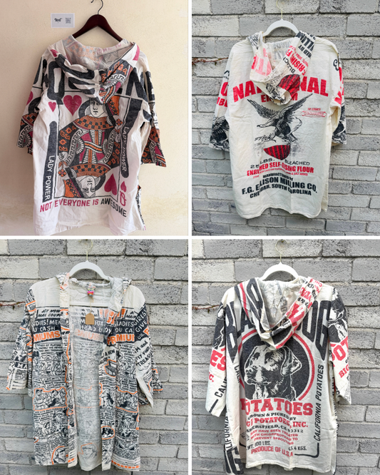 Thailand Vintage Sack Hooded Coat – Mixed Print Collection