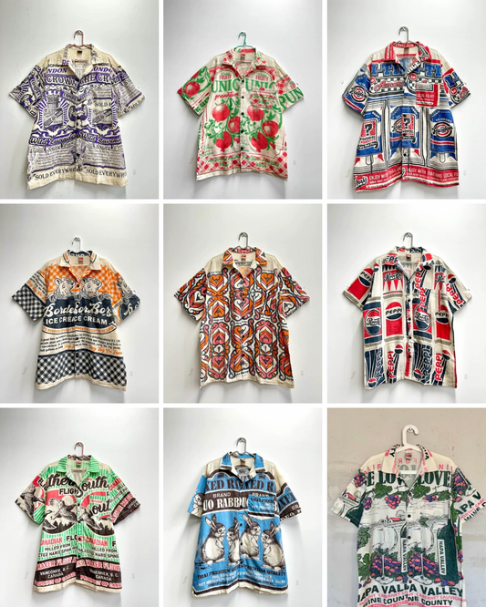 Thai Vintage Sack Bag Shirts –Retro Art Print Cotton Shirts (XL/XXL | Exclusive for BoHo Bronte