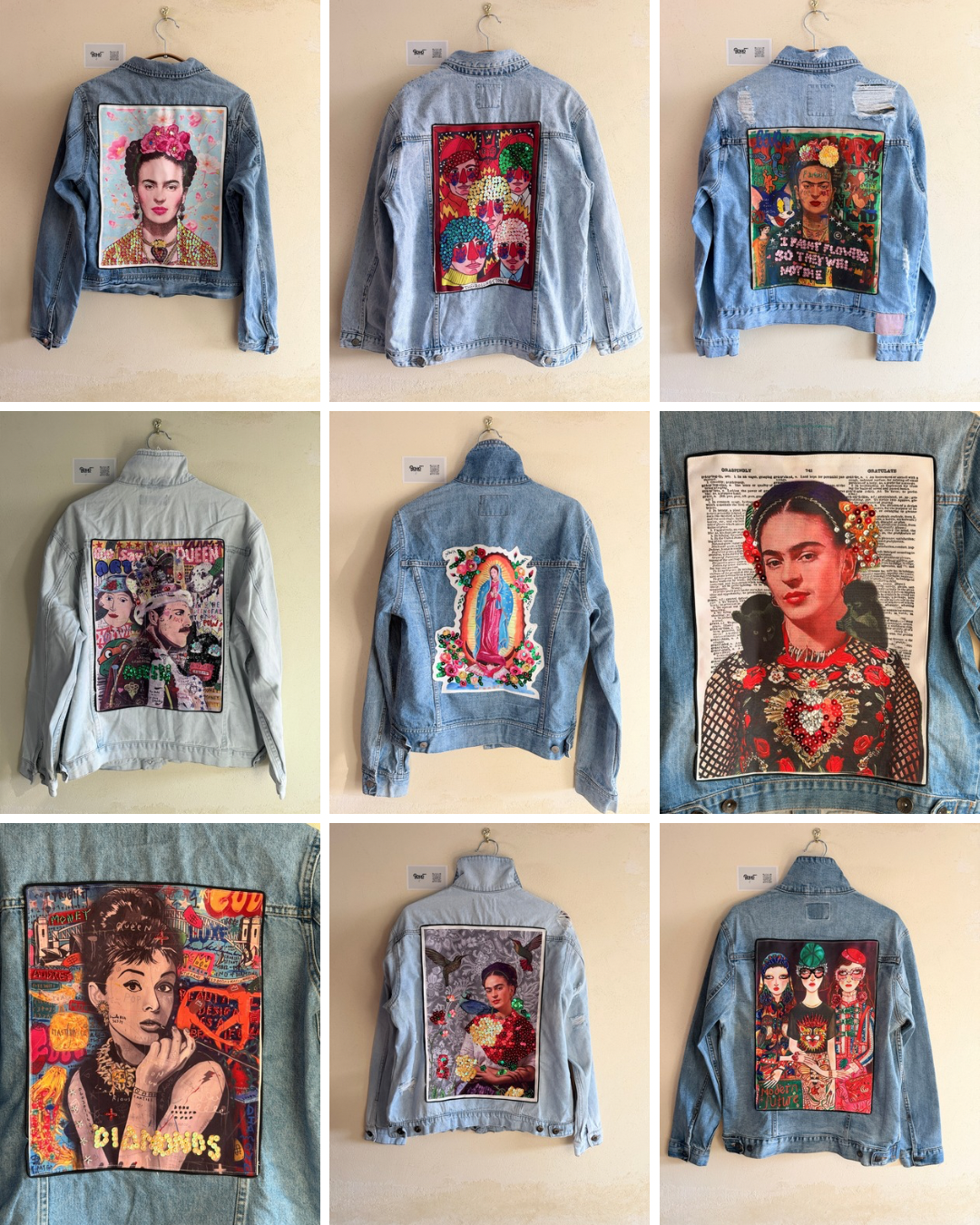 Boho Denim Jacket with Hand Embroidery – Pop Folk Art | One-of-a-Kind Statement Piece