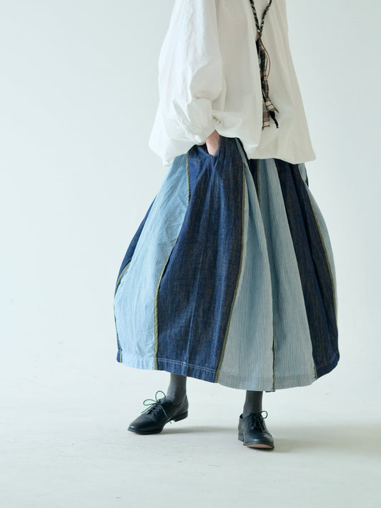 Patchwork Wide Hem Skirt – Made in Japan